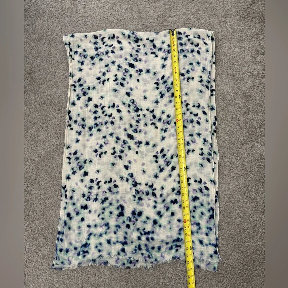 Anthropologie scarf wrap purple, blue, green, and off-white animal leopard print - Picture 4 of 5